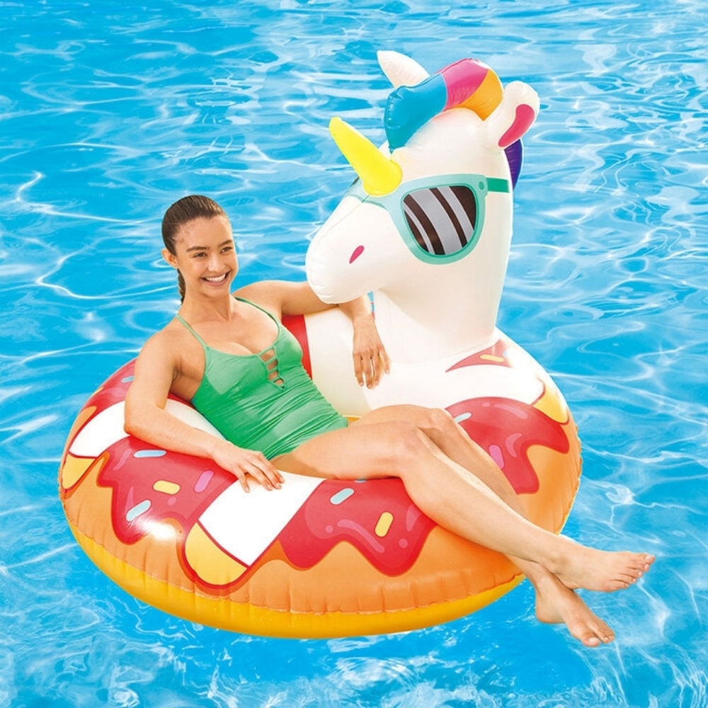 NEW Unicorn Donut Inflatable Pool Float Tube 43"